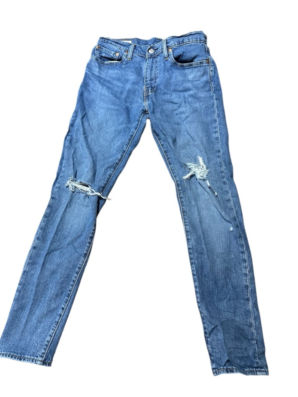 Men's LEVI  Blue Distressed Slim Fit Jeans